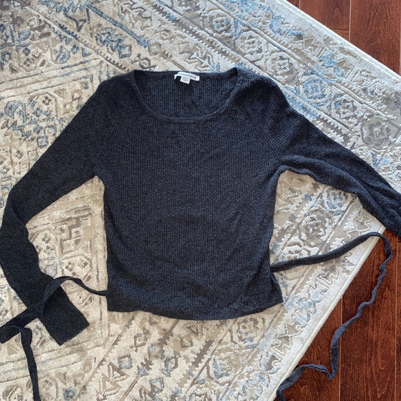 AE open back tie up knit long sleeve top - Picture 2 of 7